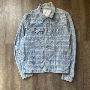 True Religion Black Denim Jacket Size XXL Streetwear Horse Shoe Pockets